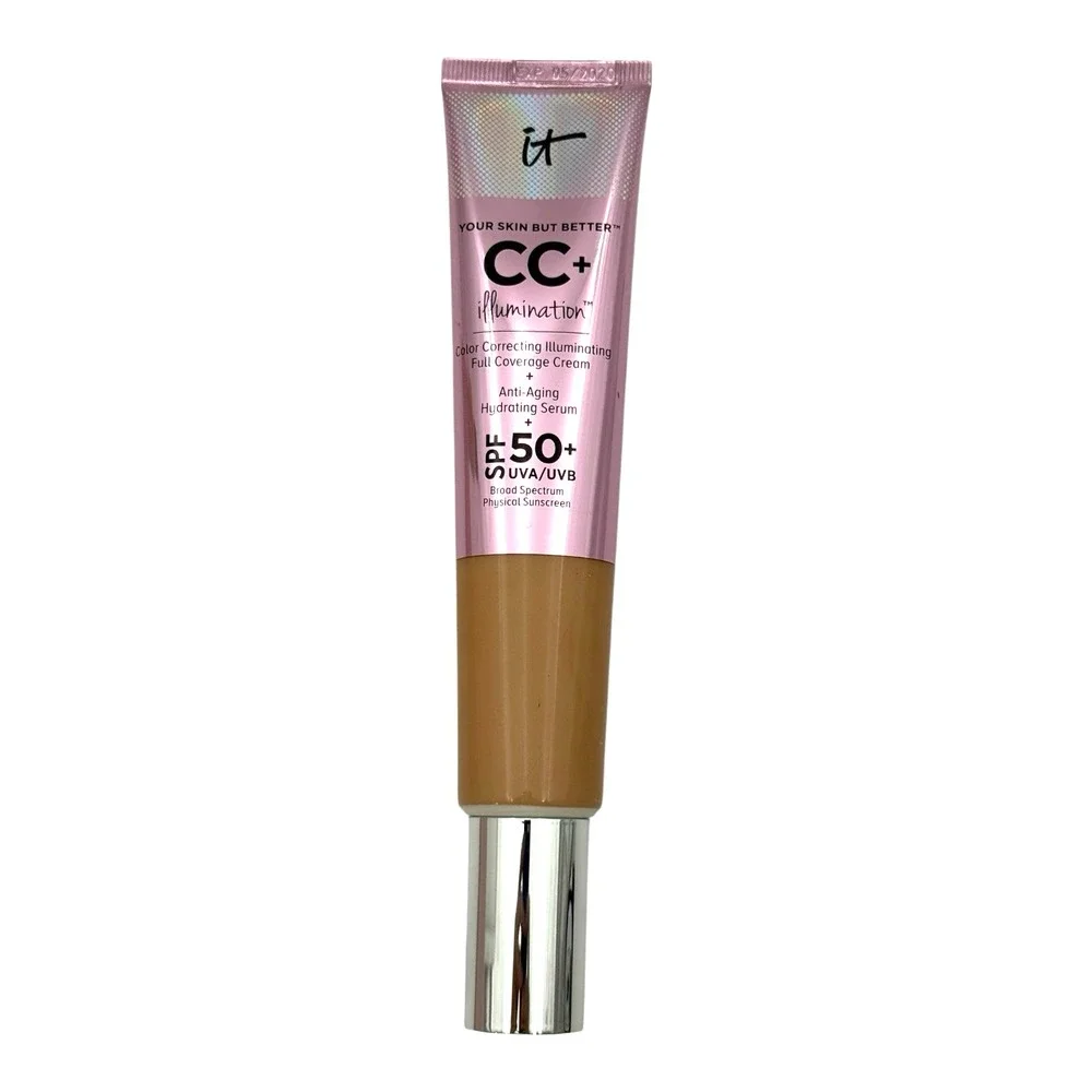 IT Cosmetics CC+ Illumination SPF 50+ Medium Tan Display Box Tube 2.53 oz JUMBO